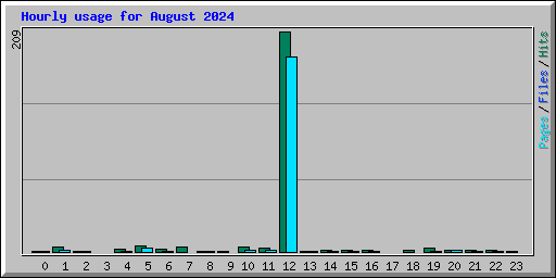 Hourly usage for August 2024